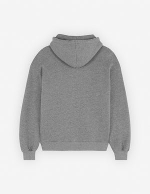 Bold fox patch comfort hoodie, Medium Grey Mélange