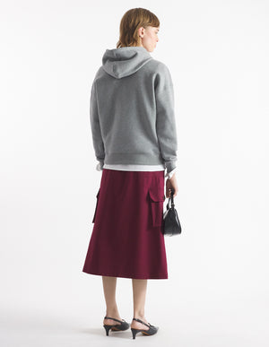 Bold fox patch comfort hoodie, Medium Grey Mélange
