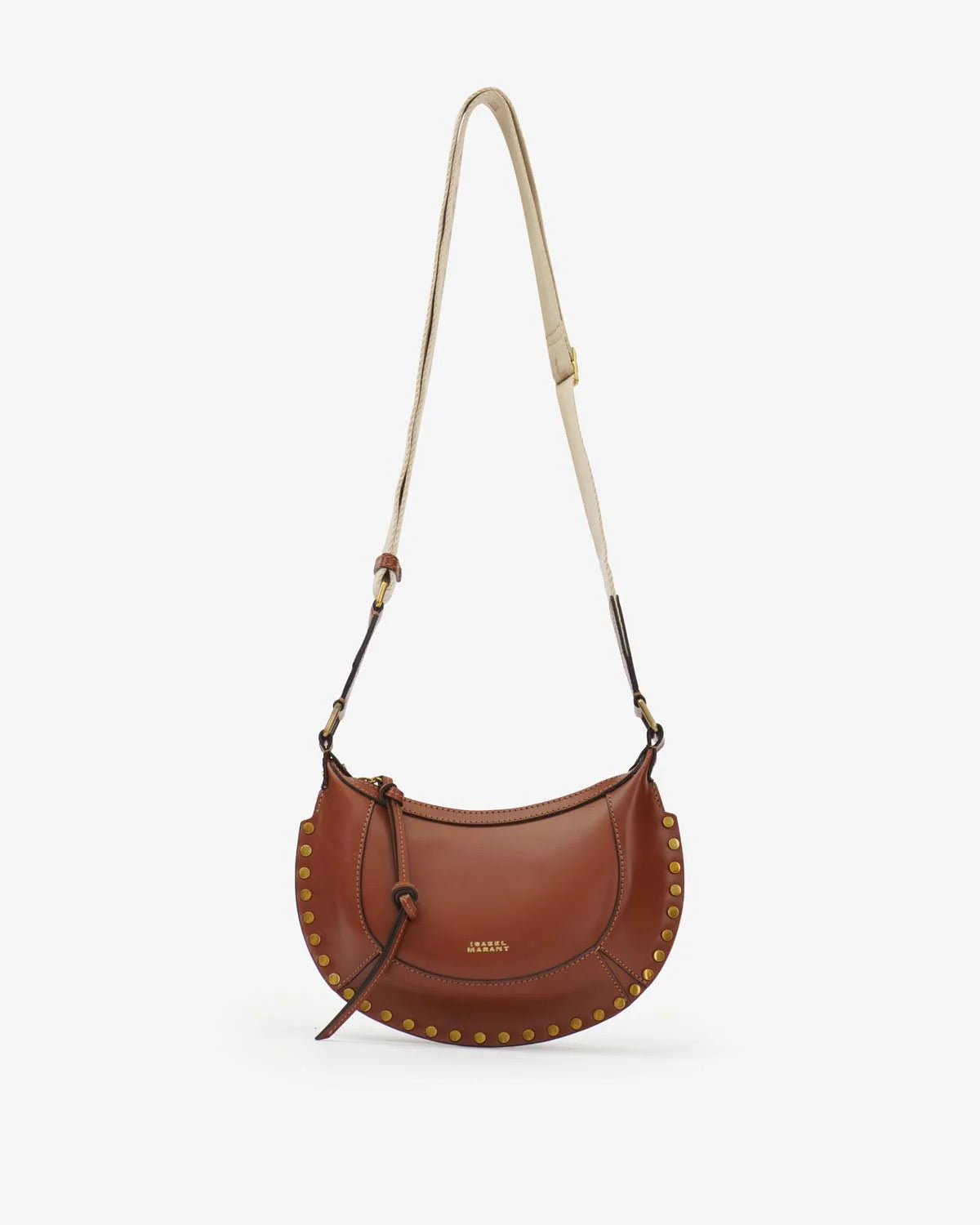 Mini Oskan Moon shoulder strap, cognac