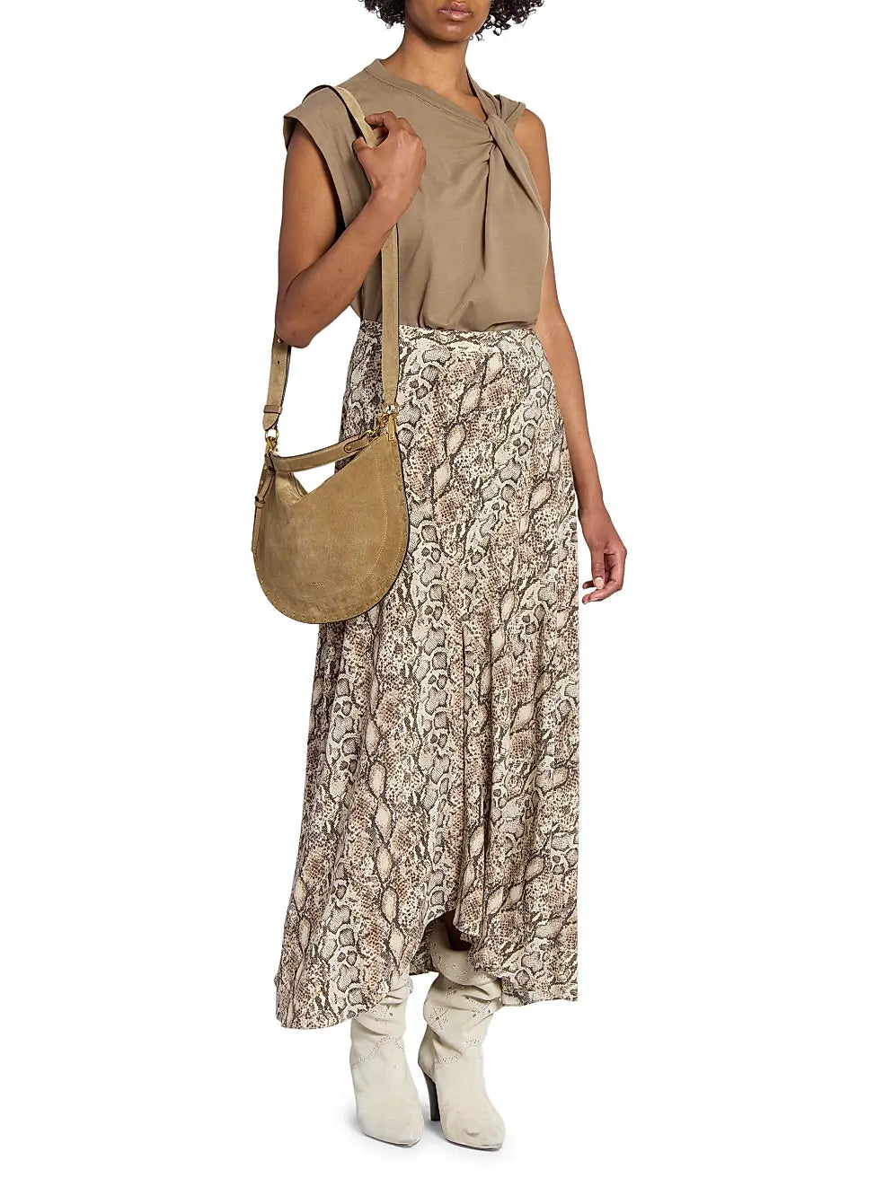 Oskan soft shoulder bag, Taupe