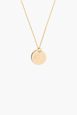 Gold medal with elephant engraving