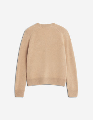 Baby Fox Lambswool Boxy Cardigan, Canvas Brown