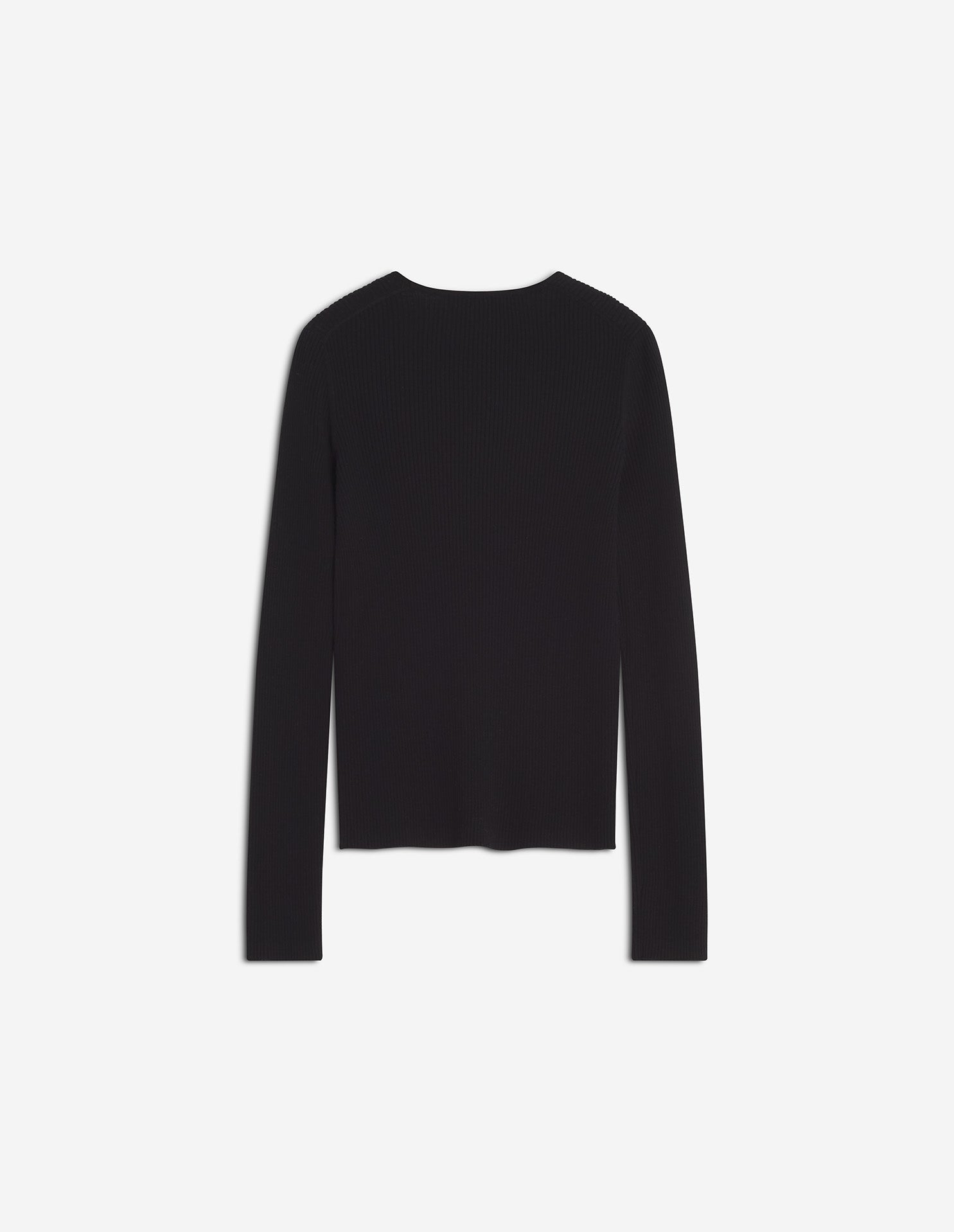 Baby Fox Fine Rib Wool Cardigan, Black