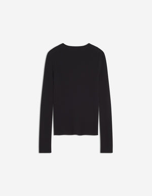 Baby Fox Fine Rib Wool Cardigan, Black