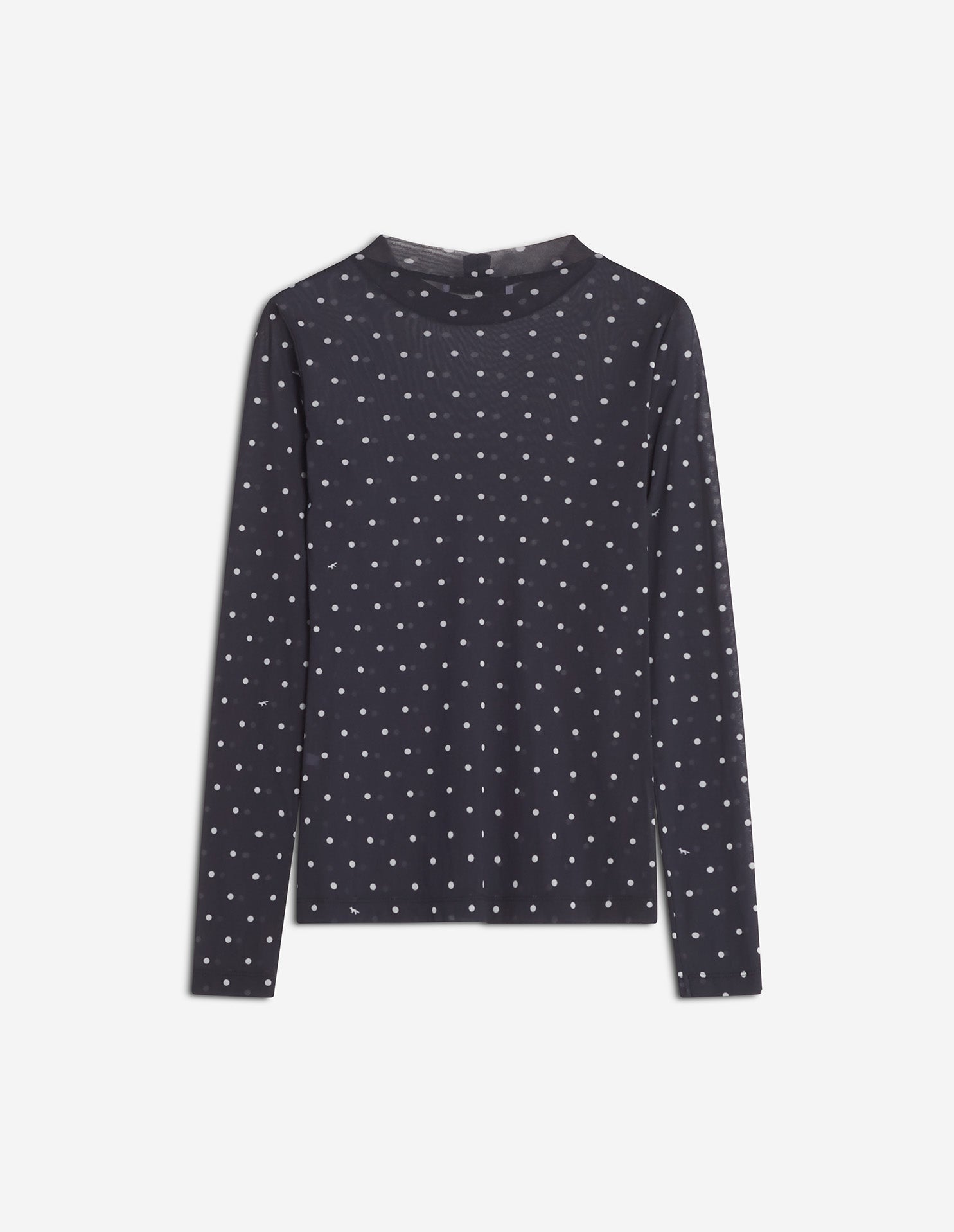 Polka Dot Mesh Top, Black/White