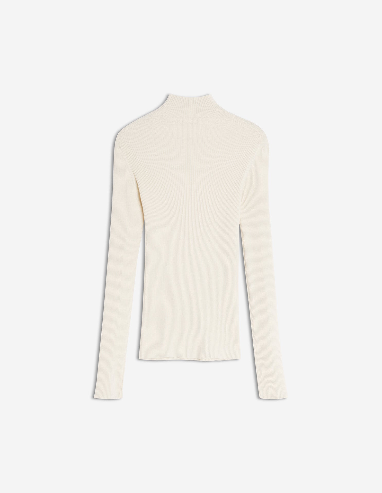 Baby Fox Fine Wool Rib Turtleneck Jumper, Ecru