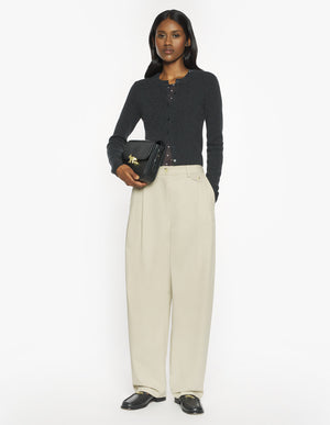 Double Pleat Pants, Tan Beige