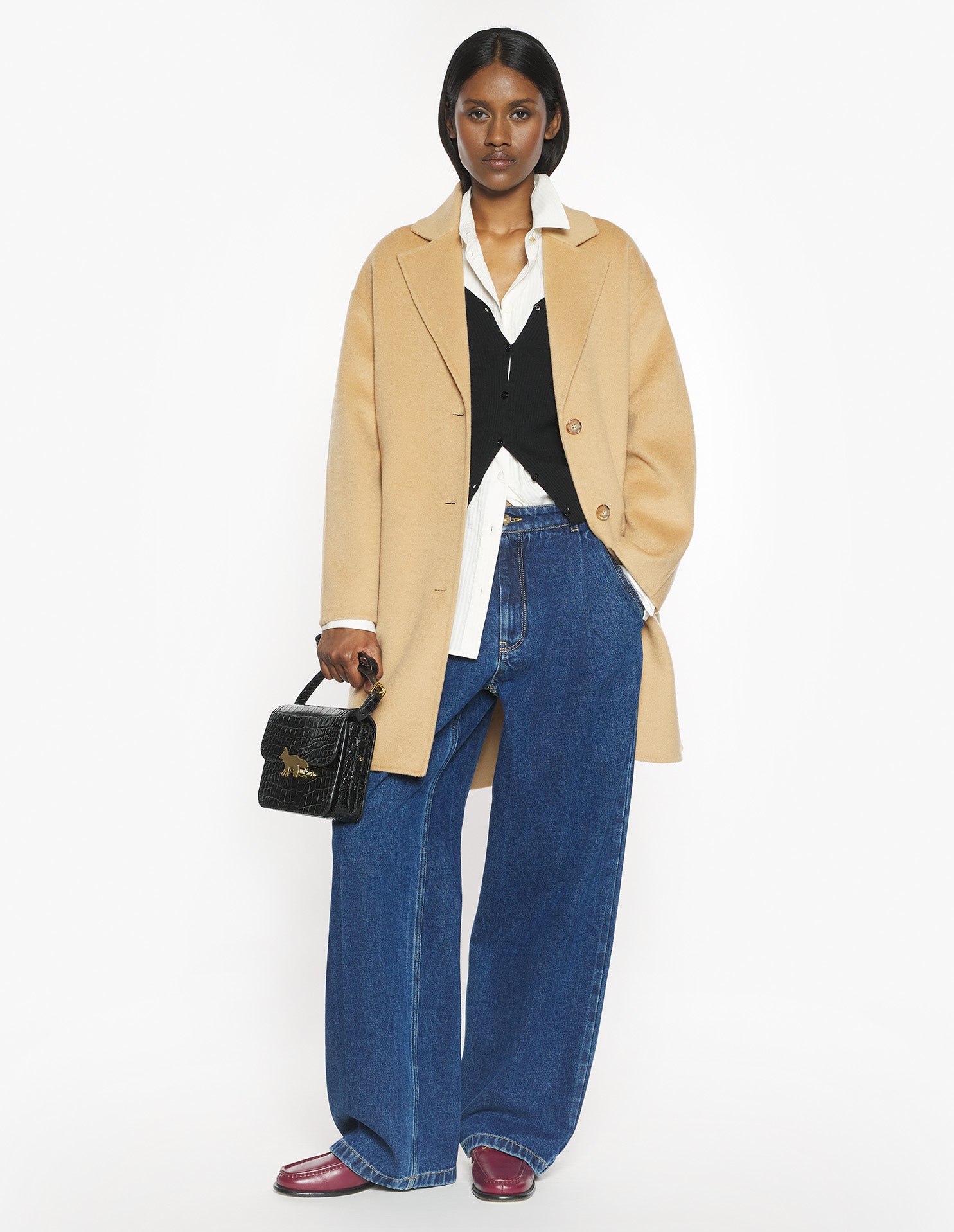 Doubleface Coat, Deep Camel