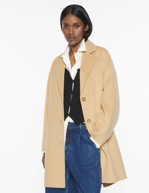 Doubleface Coat, Deep Camel