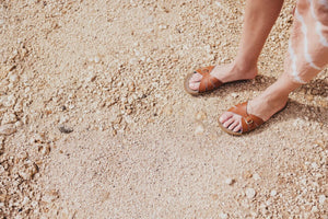 Saltwater classic slides, tan