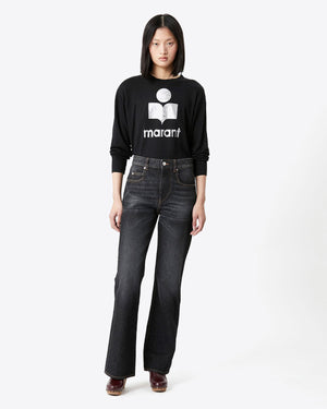 Klowia top, black (silver logo)