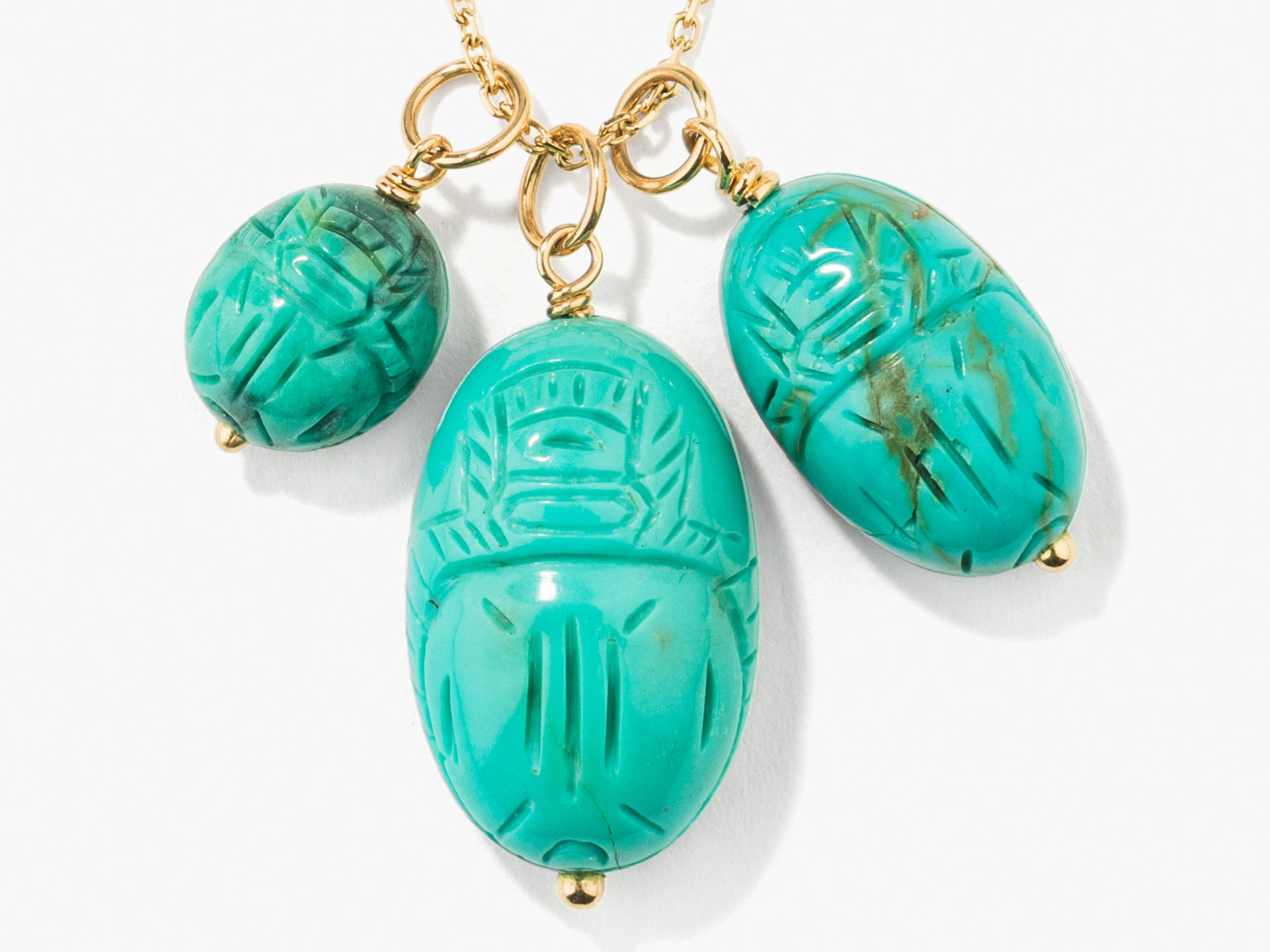 Medium turquoise scarab pendant
