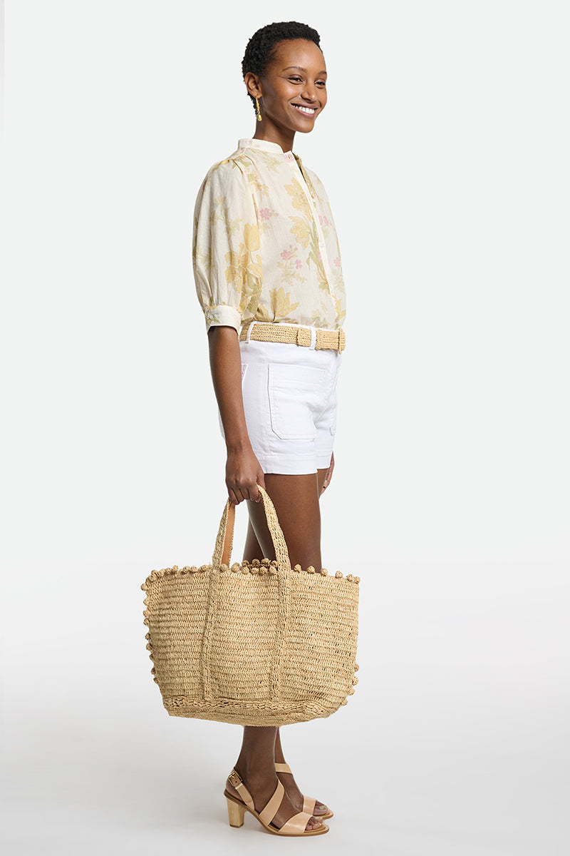 Large raphia tote, bubbles
