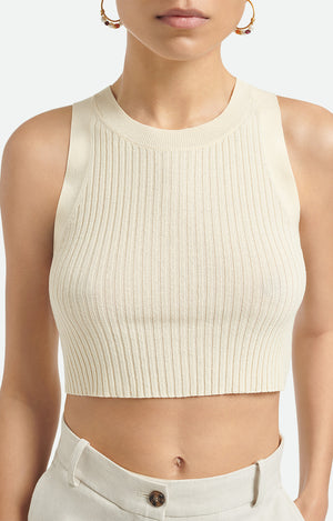 Anna crop top, off white