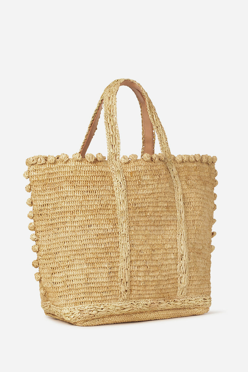 Large raphia tote, bubbles
