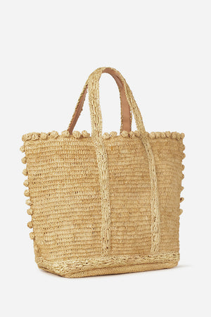 Large raphia tote, bubbles