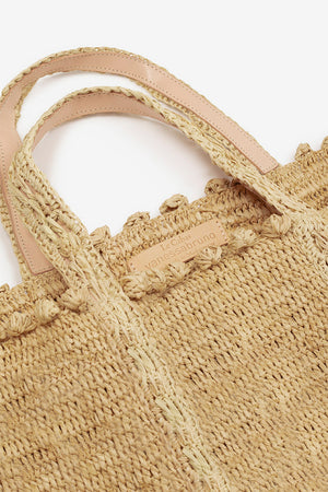 Large raphia tote, bubbles