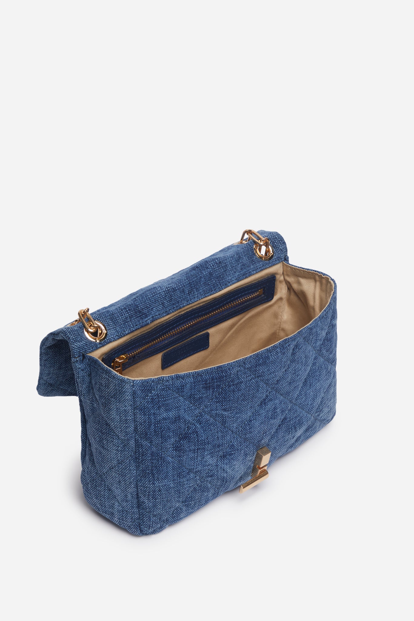 Linen Moon handbag, indigo