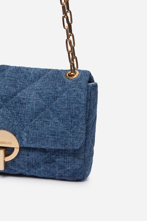 Linen Moon handbag, indigo