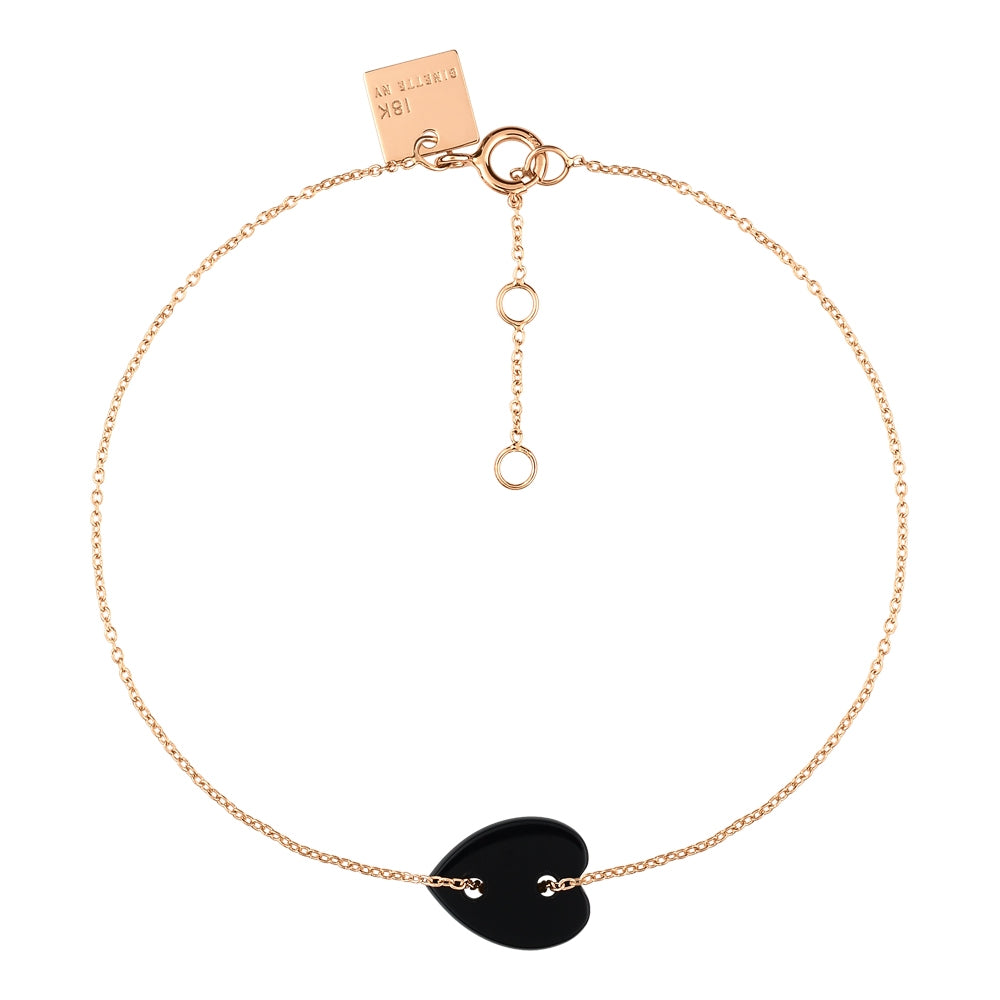 Angèle Mini Onyx Heart Bracelet