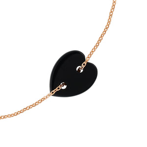 Angèle Mini Onyx Heart Bracelet