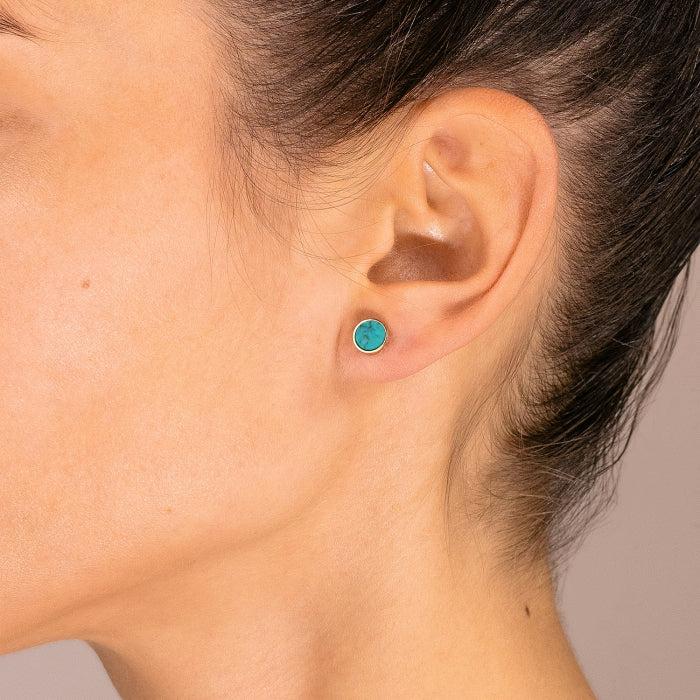 Ever turquoise Disc stud earrings