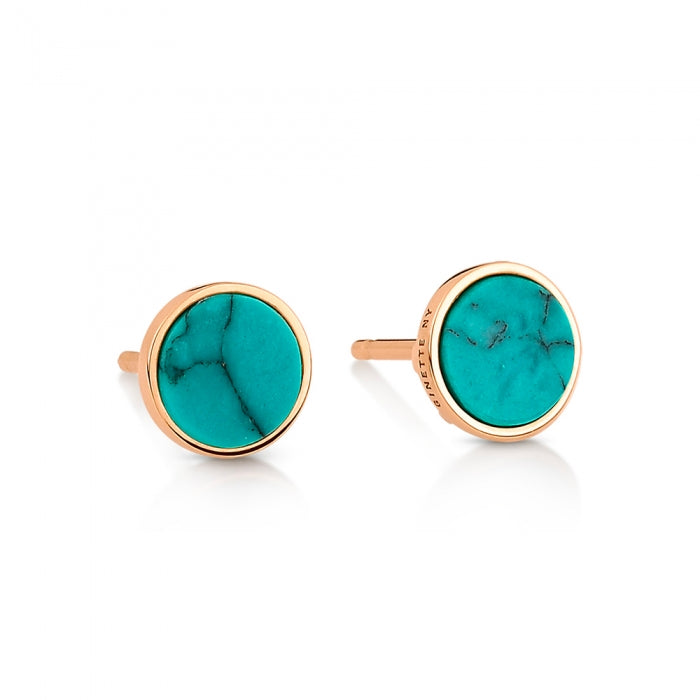 Ever turquoise Disc stud earrings