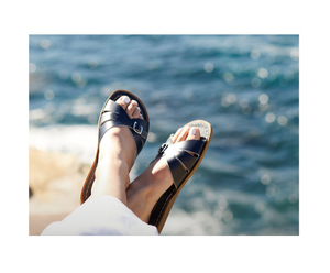 Saltwater classic slides, navy