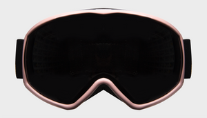 Ski goggles pale pink w grey polarized lenses