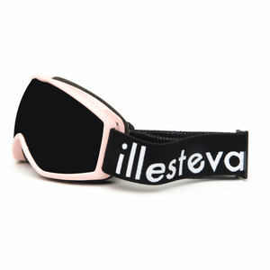 Ski goggles pale pink w grey polarized lenses