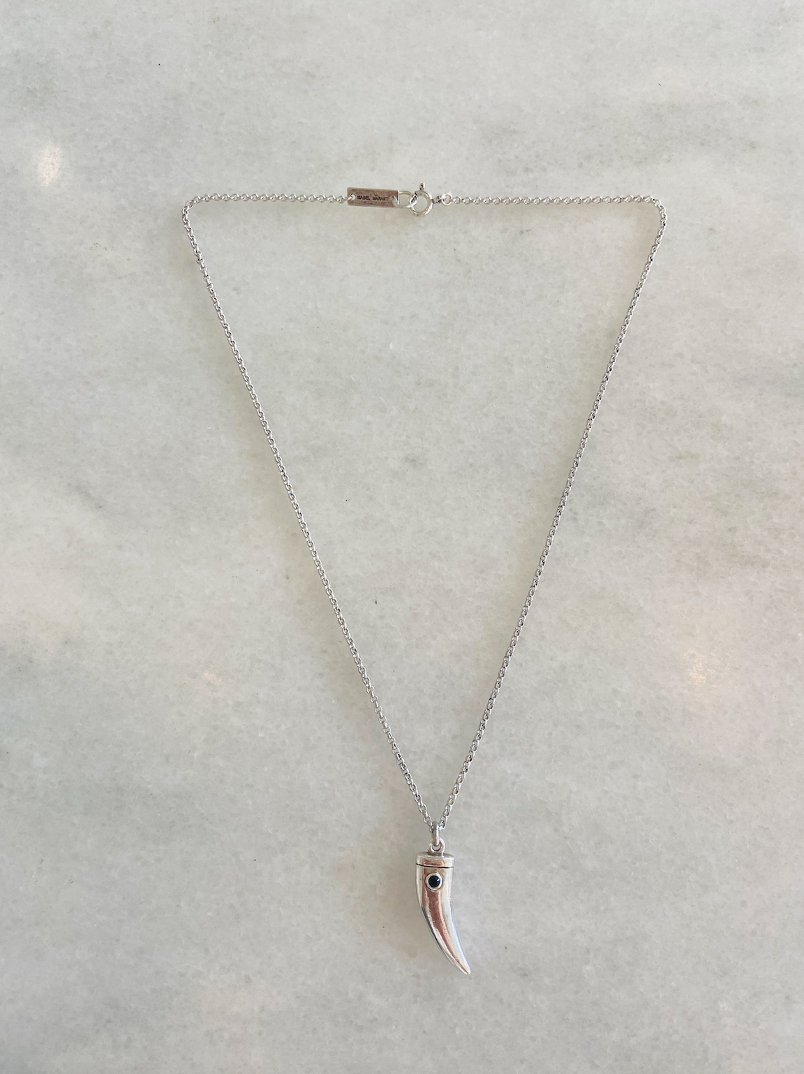 Silver horn necklace 131 22A014B