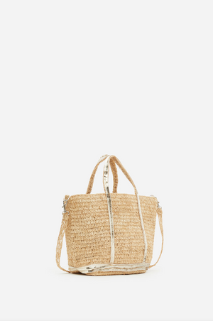 Raphia crossbody, rose gold