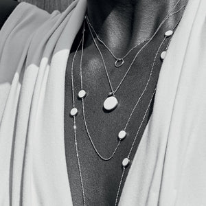 EVER white agate disc on chain
