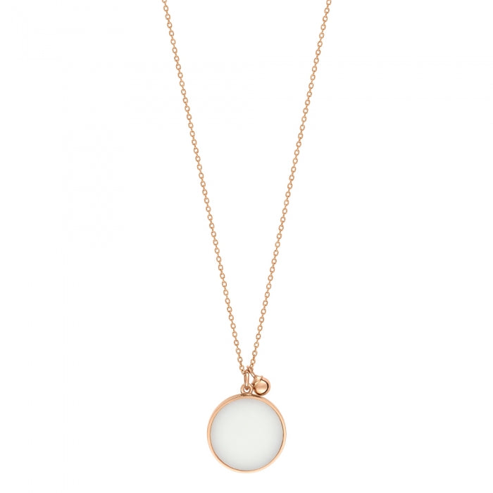 EVER white agate disc on chain