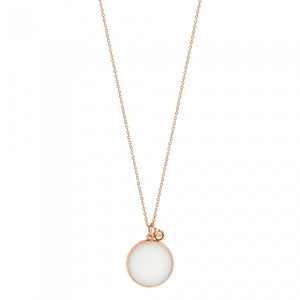 EVER white agate disc on chain
