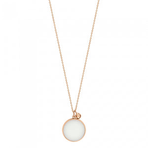 EVER white agate disc on chain