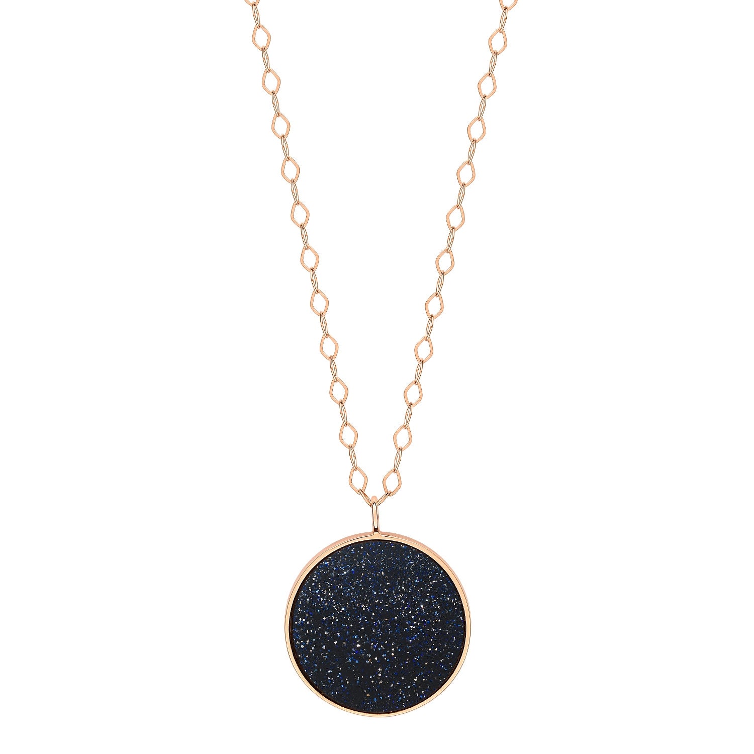 Jumbo Ever Blue Sandstone Disc on chain