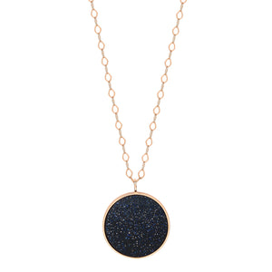 Jumbo Ever Blue Sandstone Disc on chain