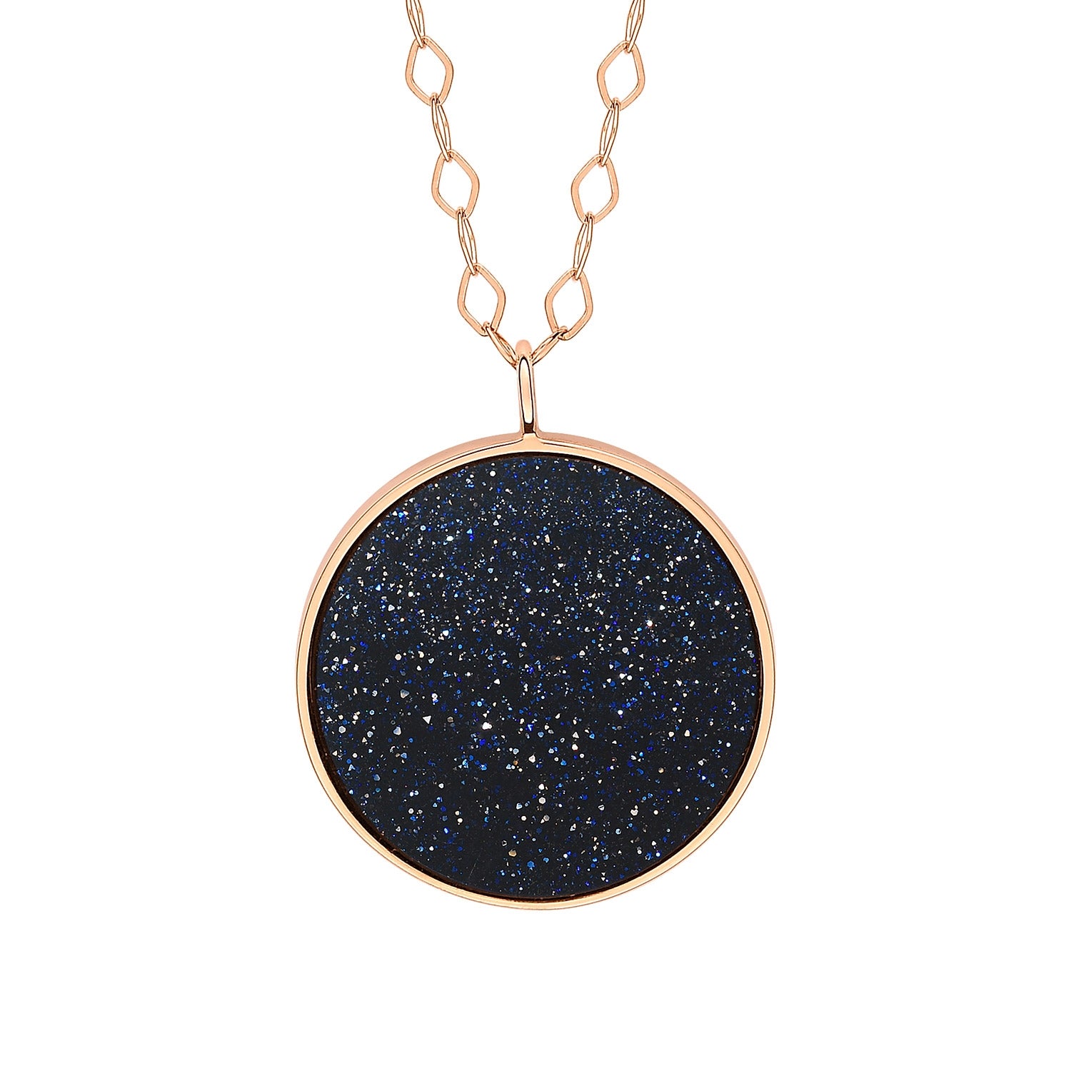 Jumbo Ever Blue Sandstone Disc on chain