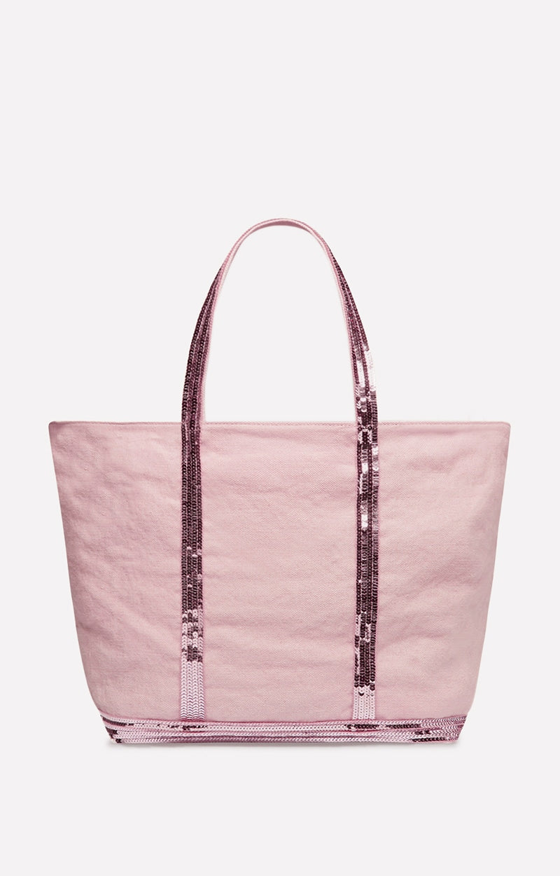 Large linen tote cabas, Peonies
