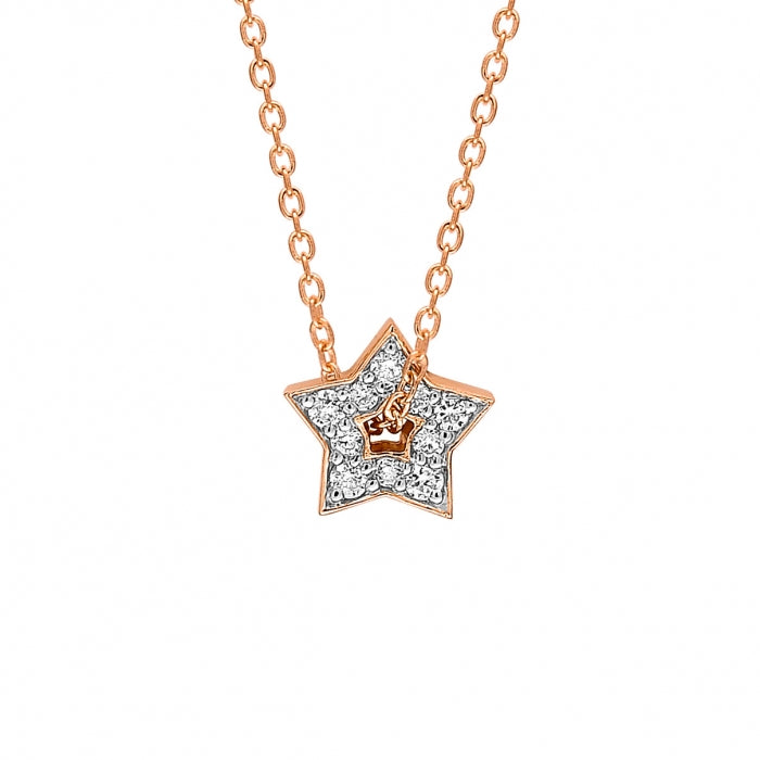 Mini Diamond Milky Way Open Star necklace