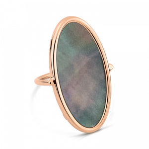 Ellipse Black Mother of Pearl ring, size 52