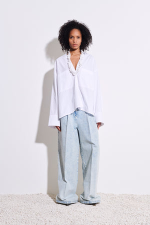 Tashvid oversize shirt, white