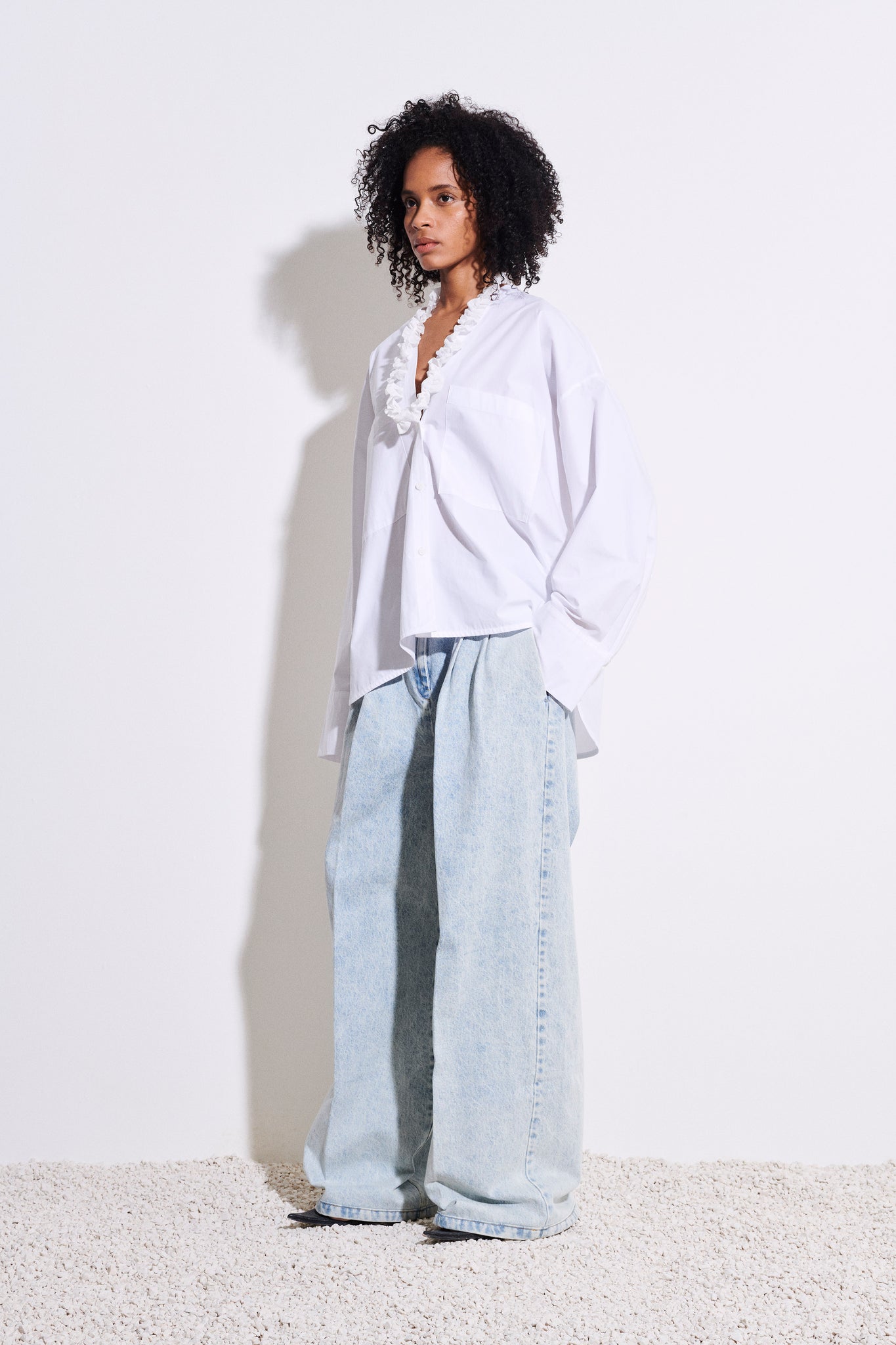 Tashvid oversize shirt, white