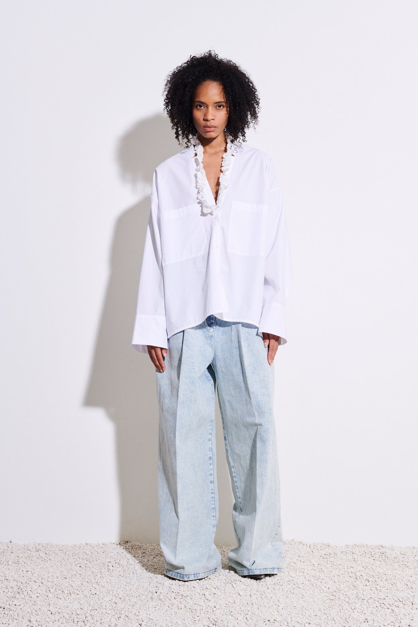 Tashvid oversize shirt, white