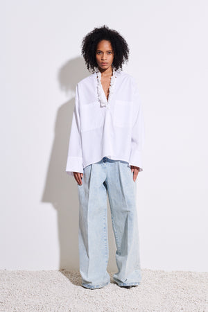 Tashvid oversize shirt, white
