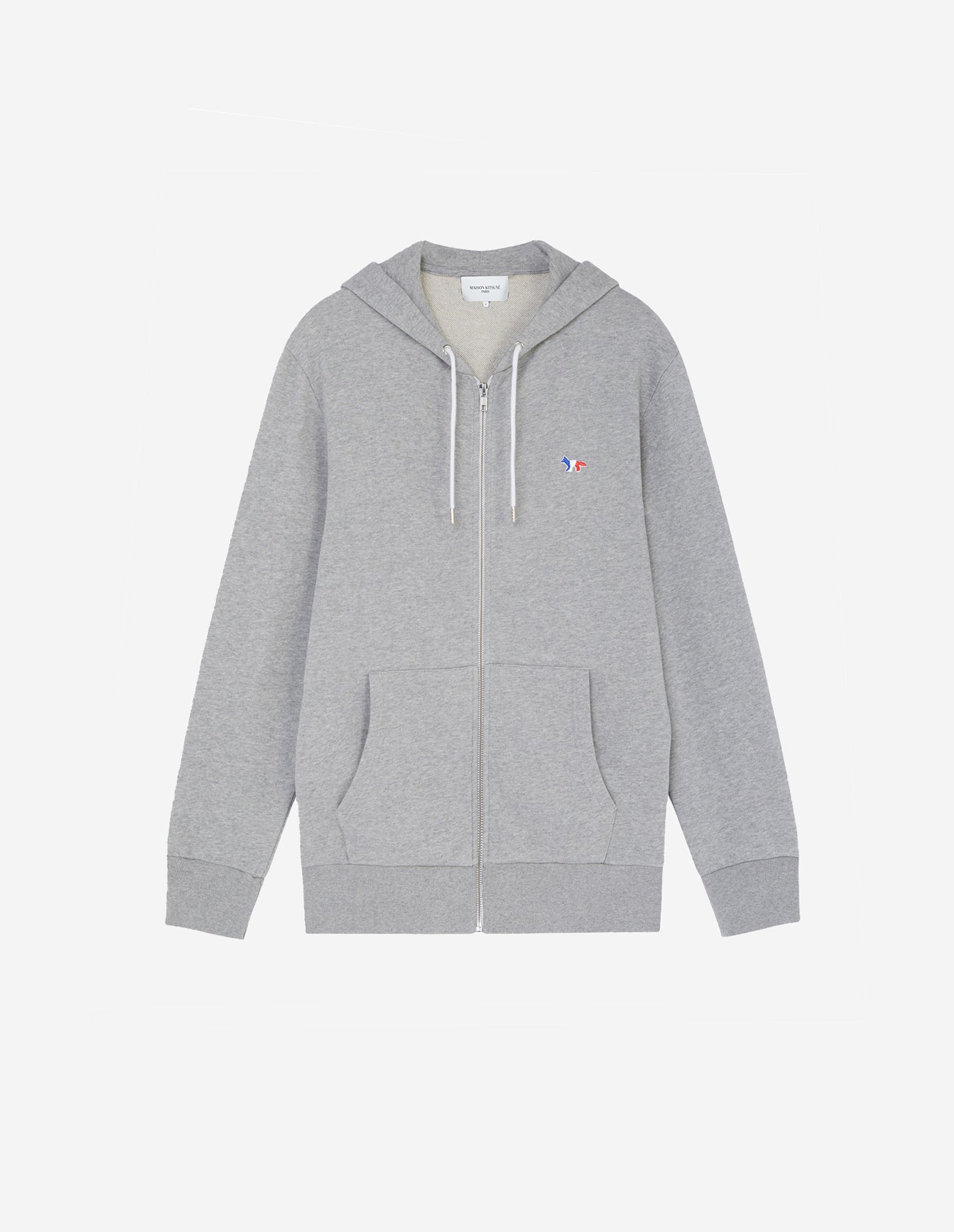 Tricolour fox Zip Hoodie, grey