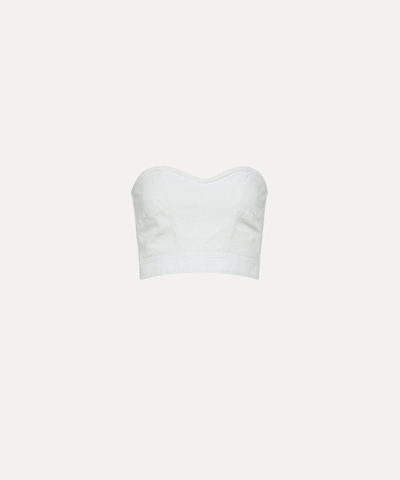 couture bustier top in cotton canvas