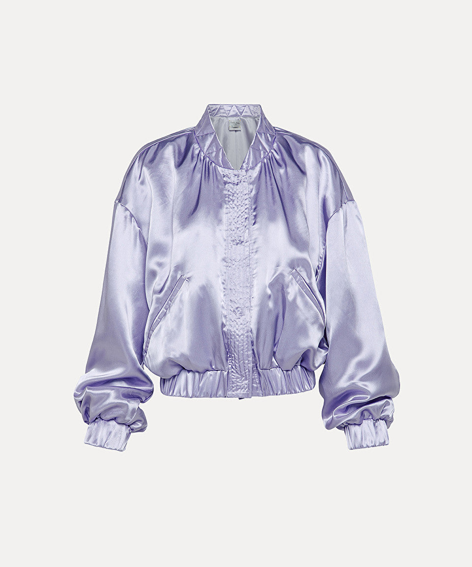 Bomber in shimmering satin