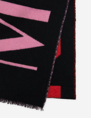 MK jacquard scarf red/pink